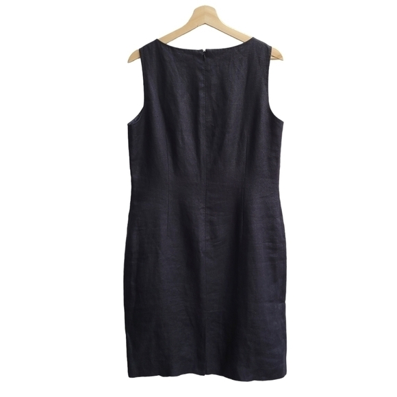 100% Irish Linen Vintage Little Black Dress, Size Medium - Picture 5 of 11